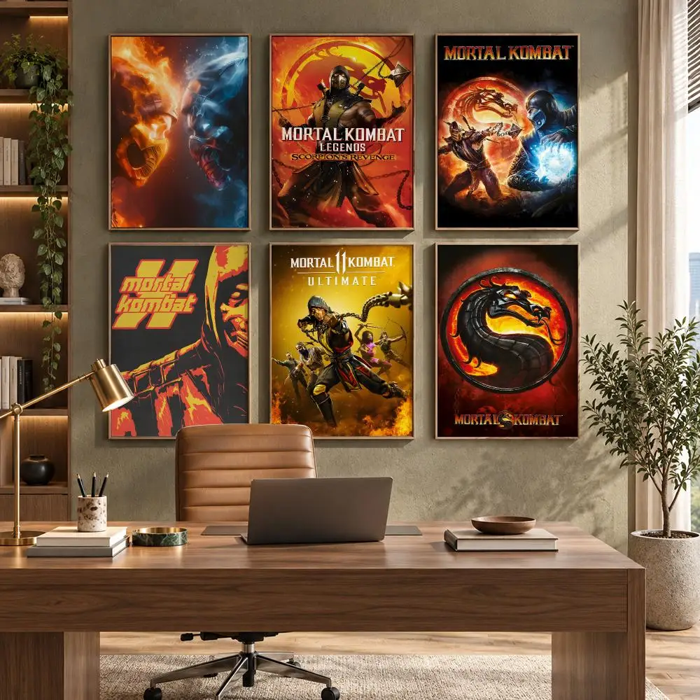 Game M-Mortal Kombat Poster HD Waterproof Wall Decal for Study, Living Room & Garage, DIY Great Gift for Fans