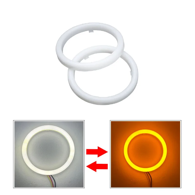 2PCS LED Angel Eyes 60mm 70mm 80mm 90mm 95mm 100mm 110mm 120mm Halo Rings LED  DRL Fog Light White Yellow Turn Signal Light