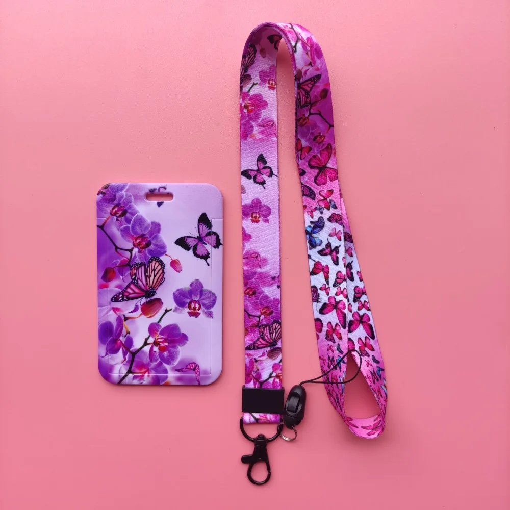 Frauen Wie Schmetterling Name Karte Covers Identifikation-kartenhalter Lanyard Versenkbare Clip Karte Fall Mädchen Besuchen Tür ID Abzeichen Halter benutzerdefinierte