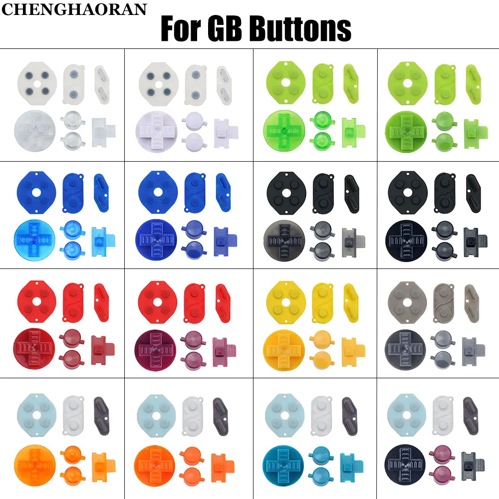 1Set Multi-Color Rubber Conductive D-pad Buttons For GameBoy Classic For GB DMG A B Buttons DiY Button Set Replacement