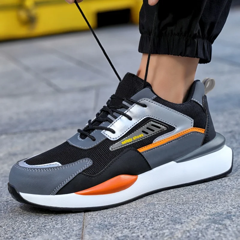 أحذية حماية العمل الجديدة المضادة للتحطيم ومضادة للثقب في الفصول الأربعة غطاء صلب لأصبع القدم أحذية حماية السلامة للرجال مقاومة للاهتراء