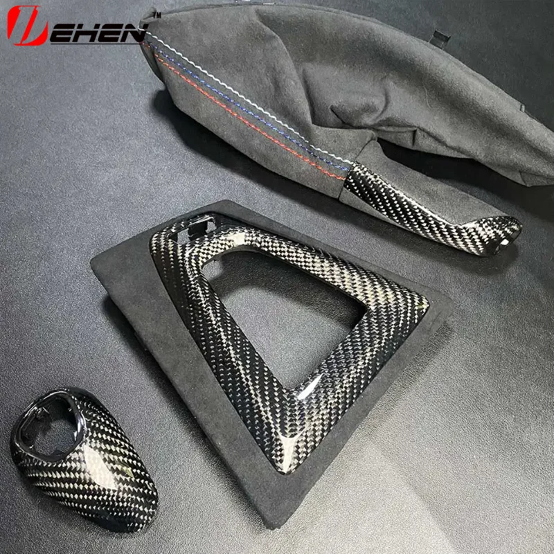 LHD Carbon Fiber Matt Carbon Interior Accessories F30 F80 Carbon Handbrake For BMW F30 F31 F32 F33 F36 F80 F81 F82 F83 F84