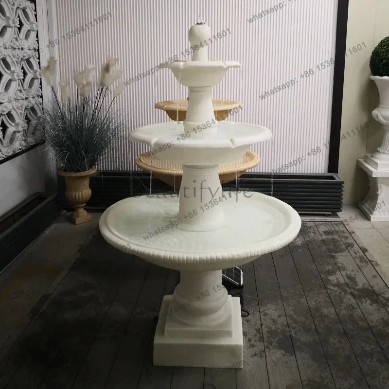 

Large-scale flowing water ornament garden fish pond landscaping European style, solar wishing pond, fiberglass sandstone