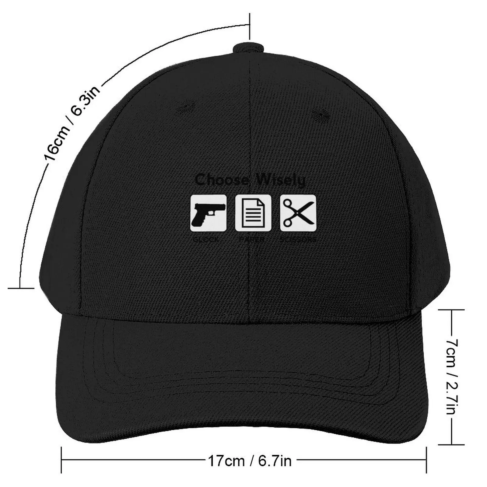 choose wisely glock paper scisoors Baseball Cap New In The Hat Trucker Cap Golf Hat Man Women's Hats Men's