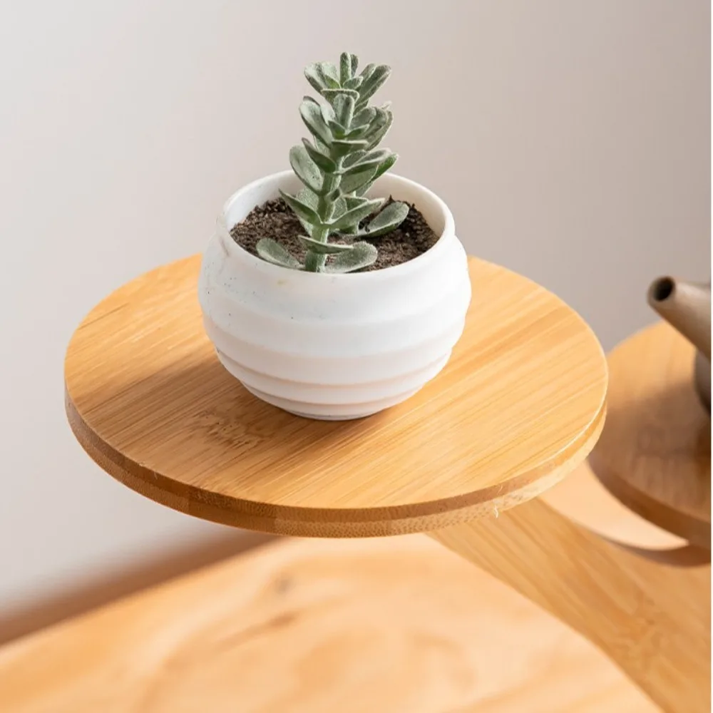 Bamboo Shelf Desktop Flower Rack Multi-layer Home Decoration Succulents Bonsai Organizer Flower Storage Tree Branch shape