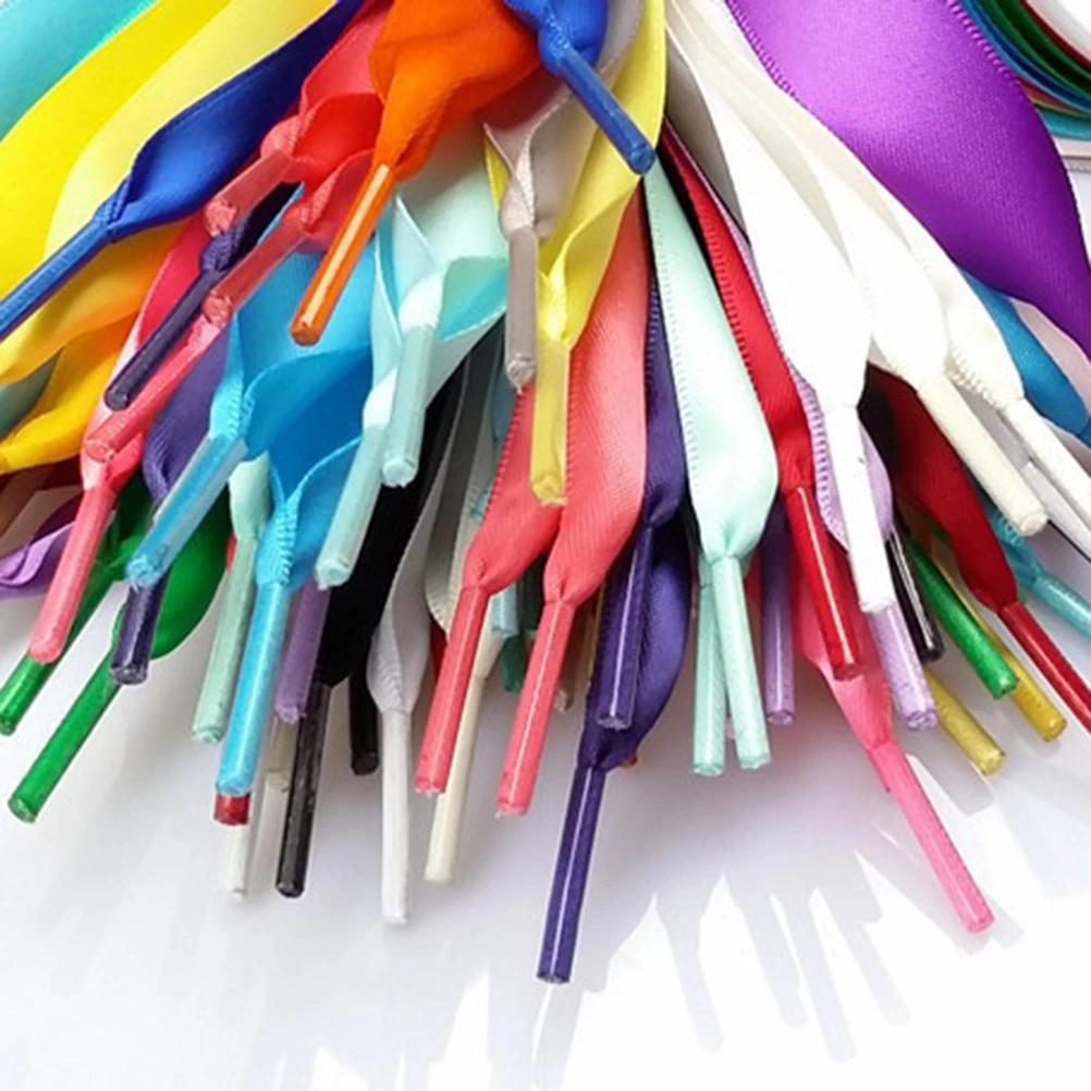 

0.7M Silk Ribbon Shoelaces Durable Flat Shoe Laces Fashion Ribbon Shoestring For Women Diy Shoes Decoration Grass Green