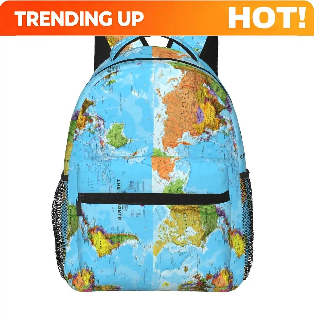 Custom Bag World Map Backpack Vintage Print Female Polyester Cycling Backpacks Big Kawaii School Bags Rucksack