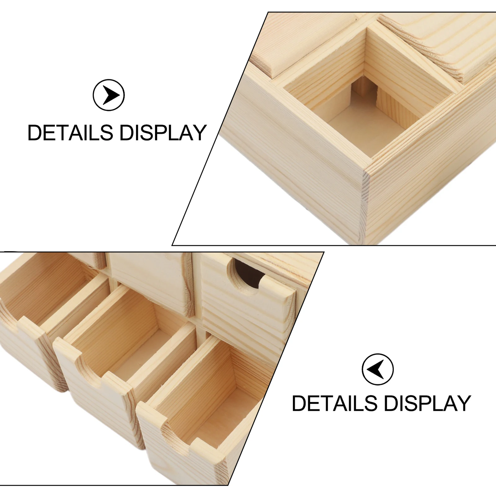 Wooden Desktop Storage Box With Six Drawers And Sliding Lid For Home Organization Household Miscellaneous Storage Box