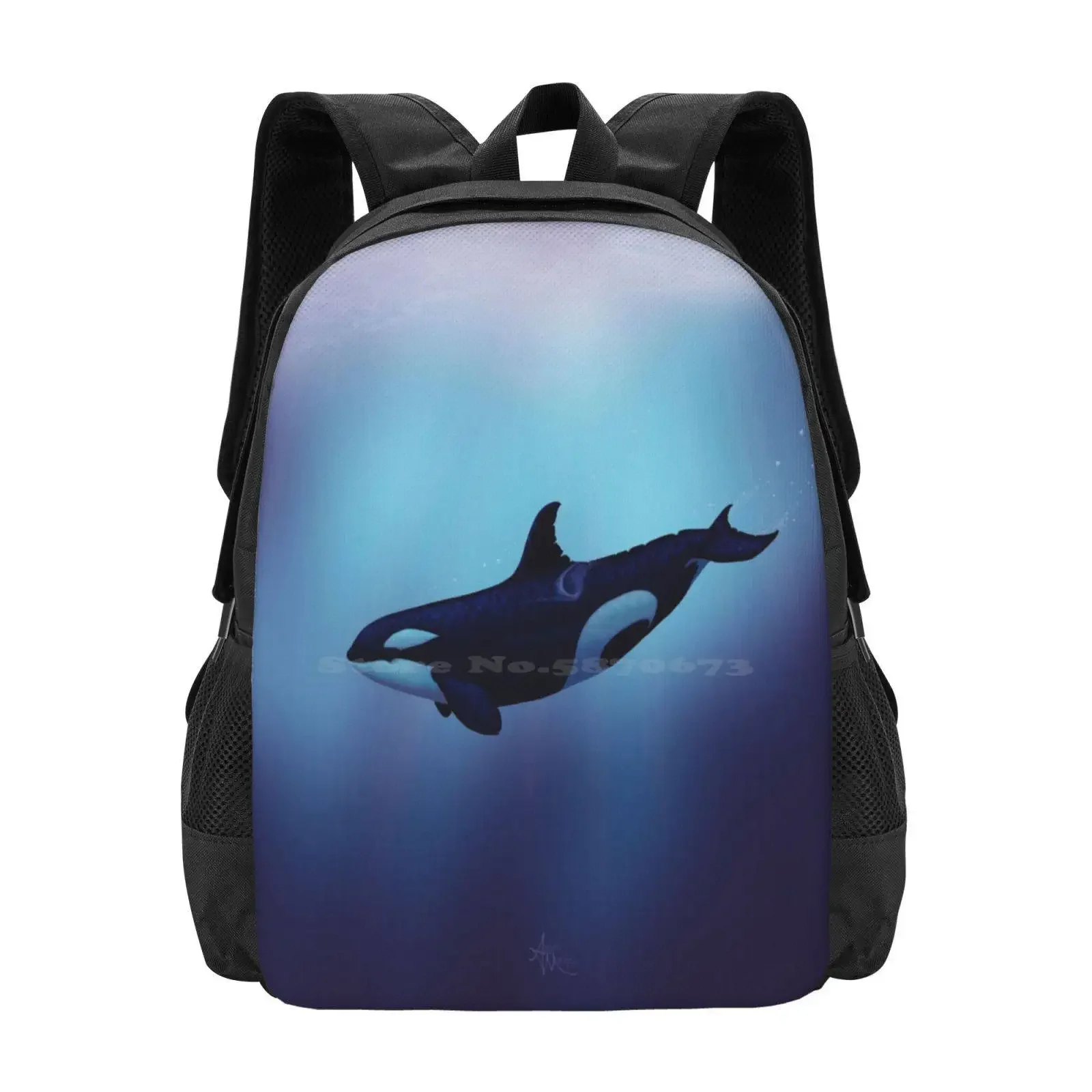 

" Lost In Fantasy " By Amber Marine ~ Orca / Killer Whale Art ,  2015 Hot Sale Backpack Fashion Bags Orcas Orcinus Orca Kille