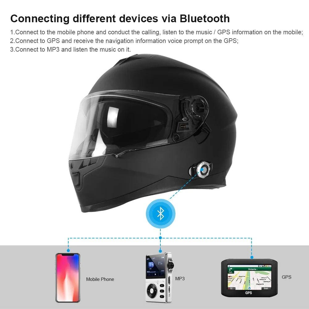 DOT CEC Certified Helmet Flip Up Modular Helmet With Sun Shield And FM Radio Intercom Motorcycle Helmet