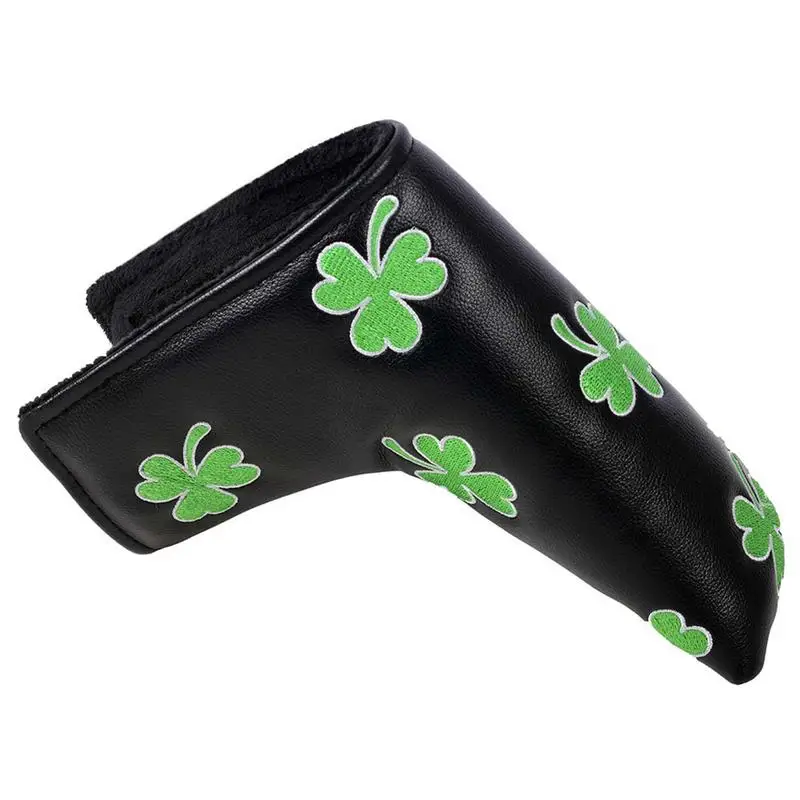 Putter Headcover Lucky Clover Design Golfschläger-Abdeckungen, wasserdichter Mallet-Headcover, grünes Zubehör für den Trainingsbereich