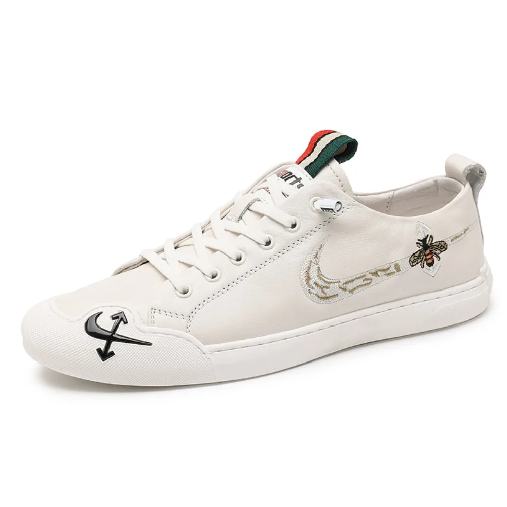 

High Quality Leather Sneakers Men Trainers Classic Casual Sports Shoes Man Flat Outdoor Non-slip Men's Skateboard Shoe Loafers