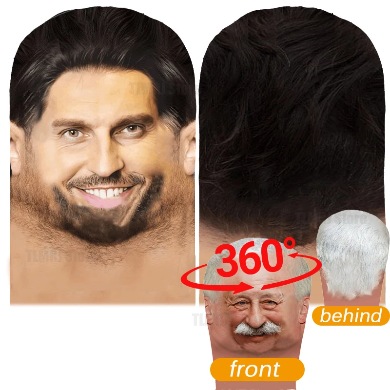 Doppelseitige 3D-Gesichtsmaske für Party, Cosplay, volles Gesicht, Sonne, UV-Schutz, Sturmhaube, Party-Requisiten, Kostüm, Weihnachten, Neujahr, Geschenke – Detail 6