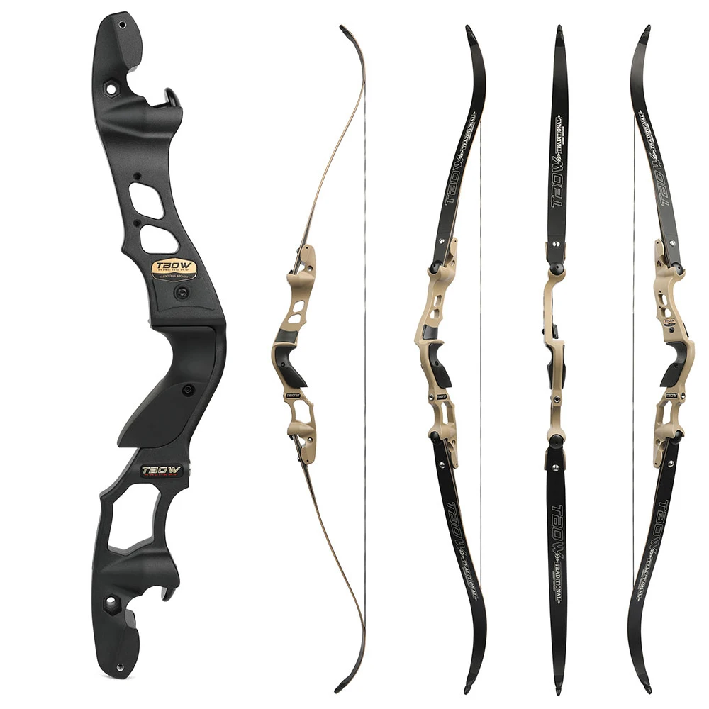 

JUNXING Recurve Bow 62'' ILF 30-60lbs Competitive Traditional American Hunting Bow Takedown Handle Archery Shooting Accessories