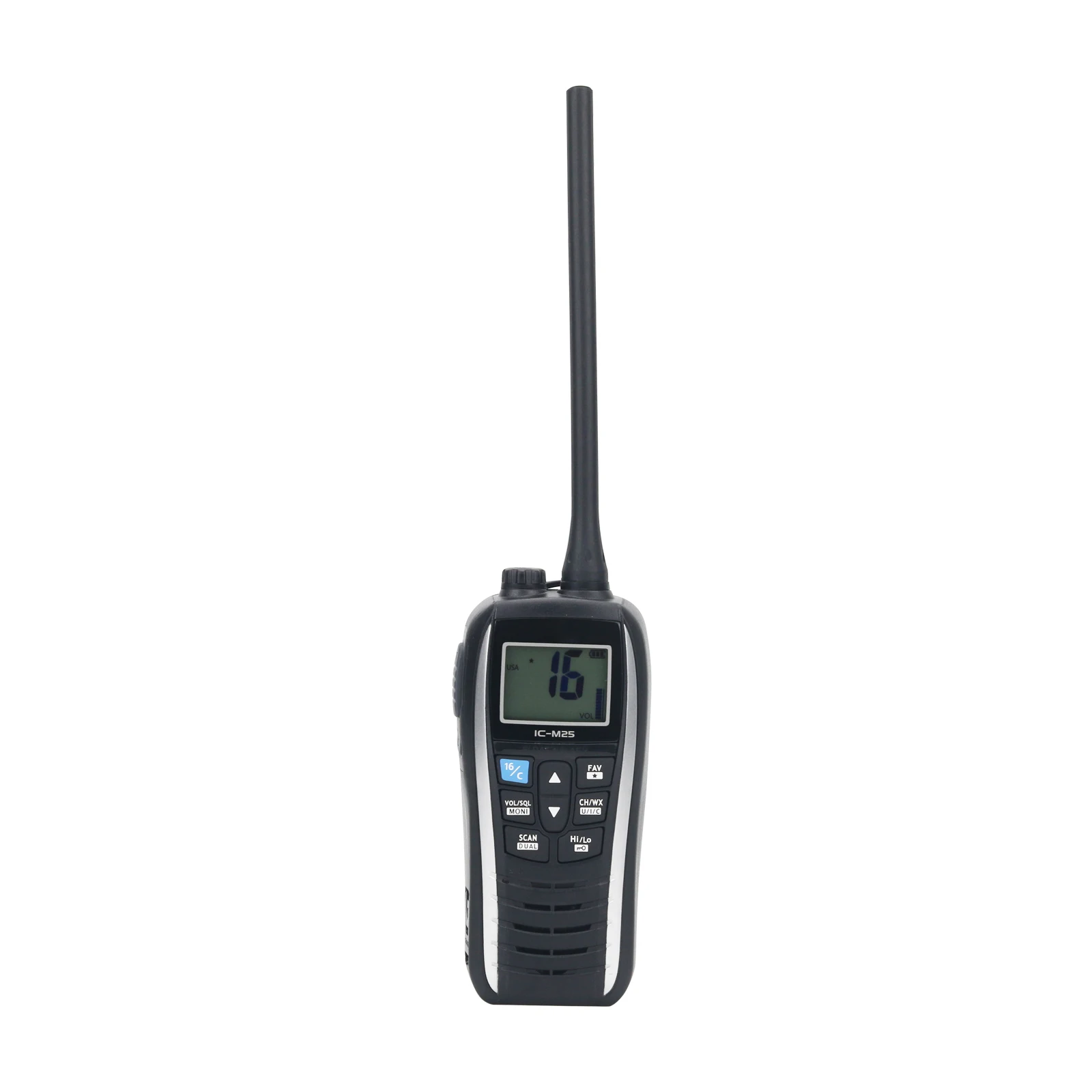 IC-M25, penerima genggam 5W 5KM VHF Radio laut Walkie Talkie VHF