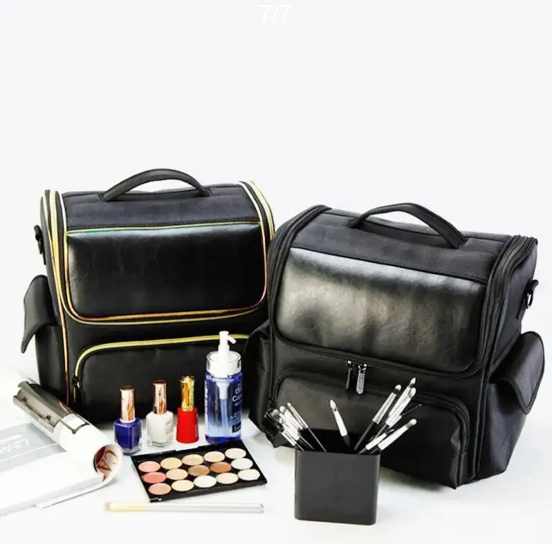 Imagem -04 - Organizador Cosmético Portátil Maquiagem Bolsa para Mulheres Cometic Maquiagem Bolsa Camadas Travel Train Case