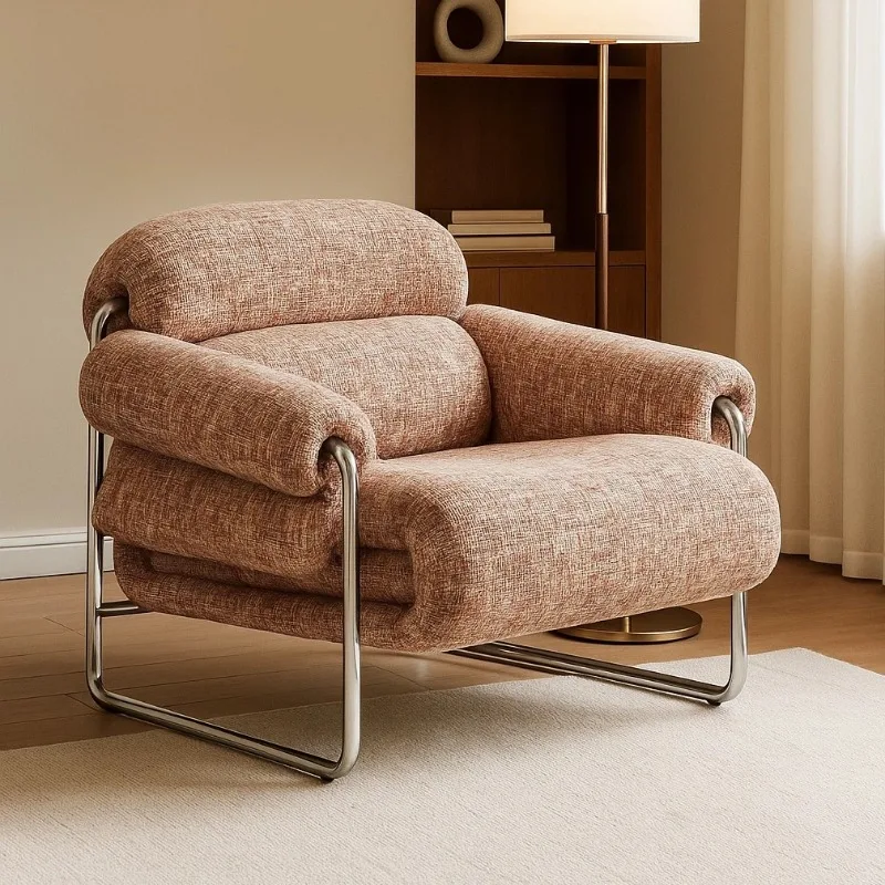 Single sofa chair Living room home fabric solid wood single chair