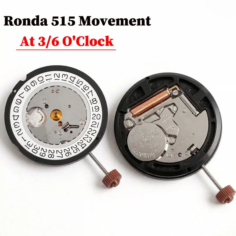 515 Uhrwerk für Ronda 515. Bei 3/6 Uhr ein Juwel, funktionierendes Datumsrad, Uhrmacher-Ersatzteil.