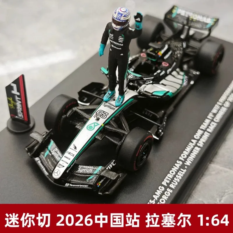 Minichamps 1/64 2026 Chinese GP Mercedes W17 Russell Winner Special Edition Diecast Car Model Simulation Collection Cars Gift