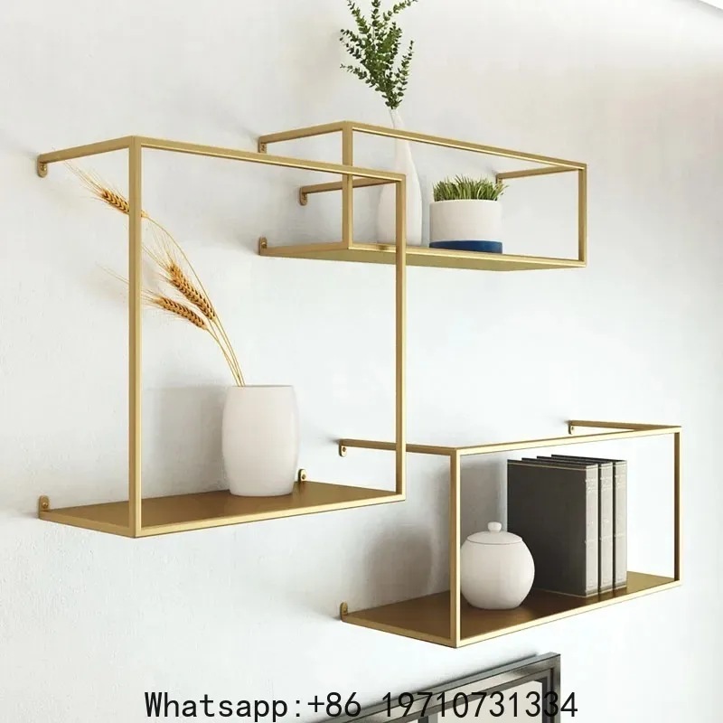 

Nordic Creative Book Shelf Wall Hanging Storage Rack Iron Living Room Background Wall Decoration Bar Combination Organize Shelf