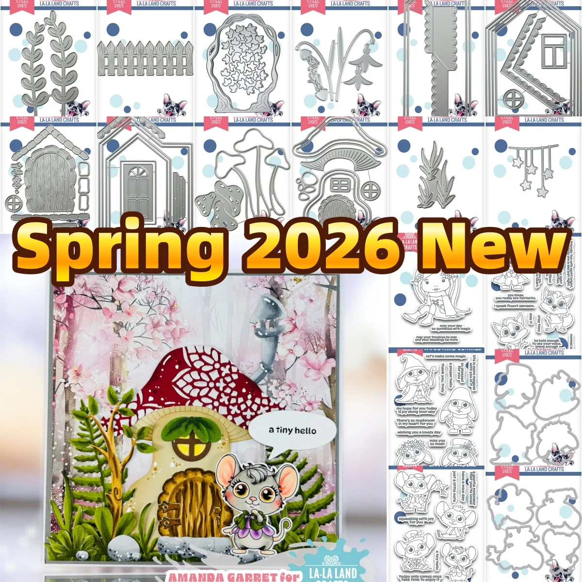 Mushroom Plants Ivy Arbor Flower Fox House Base Fence  Metal Cutting Dies Clear Stamps for DIY Scrapbook Paper Spring 2026 New