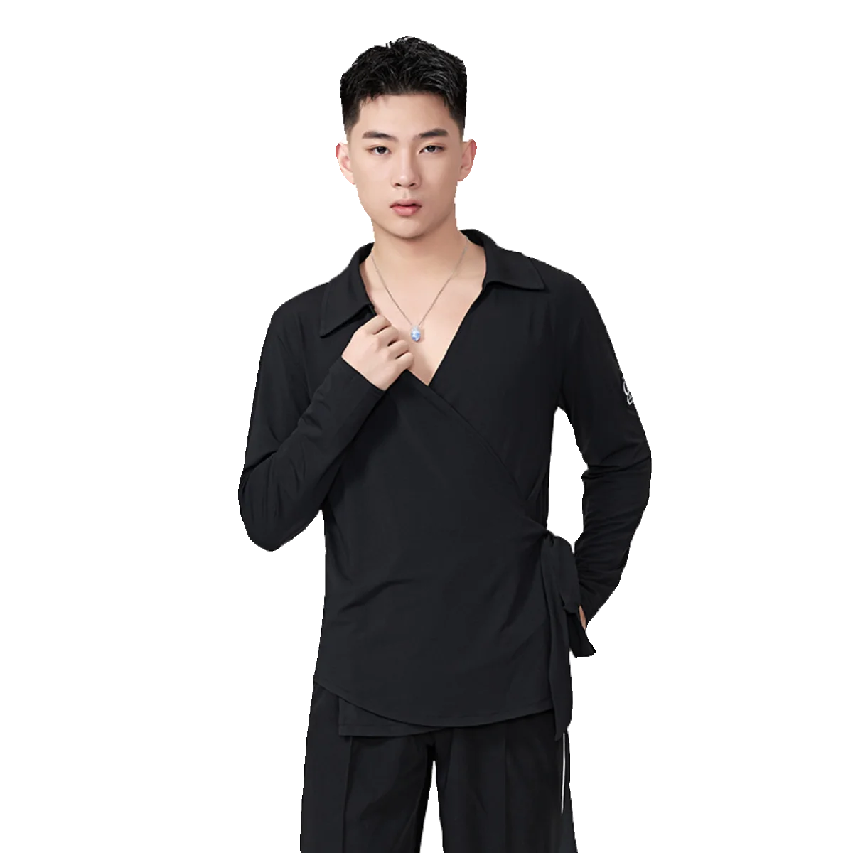 ملابس الرقص اللاتينية للرجال بأكمام طويلة قميص زوجين فضفاض الراقية تشاتشا رومبا تانجو الكبار ملابس الرقص اللاتينية DQS17005