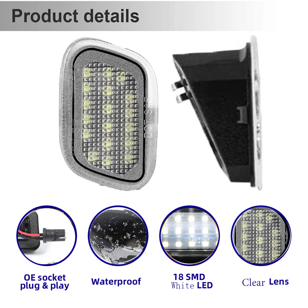 For Ford F150 F250 F350 F450 SuperDuty Pickup Side Towing Mirror Under Puddle Light Ground Welcome Lamp Replacement
