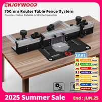 ENJOYWOOD 700mm Woodworking Router Table Fence Aluminium Alloy Profile Fence with 300mm T-track Sliding Brackets Bit Guard