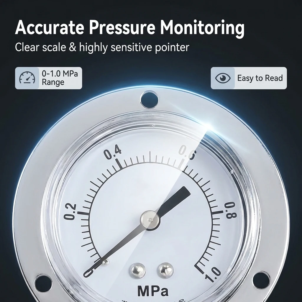 Pneumatic Air Panel Pressure Gauge 4bar 10bar GS30/40/50 GF40/50/60 Ports 1/4 1/8 F-GS5010M F-GS4004M F-GS4010M