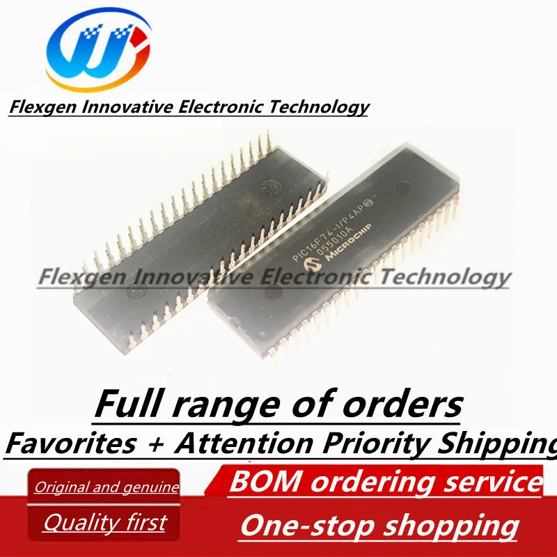 (5 pcs) PIC16F74-I/P PIC16F74 8-bit microcontroller chip in-line DIP-40