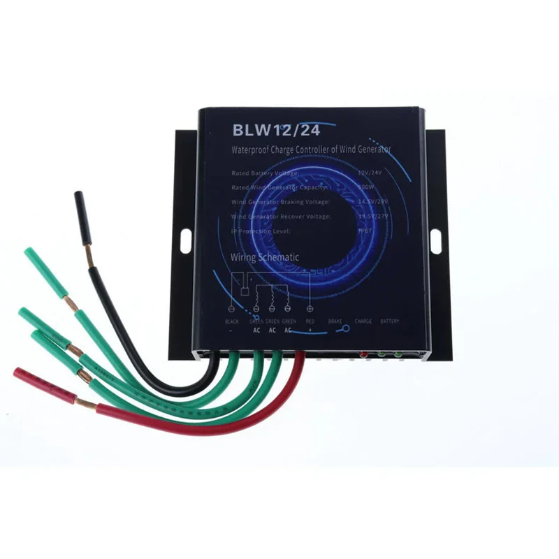800W Wind Turbines Generator Controller Waterproof Battery Charge Overvoltage Protection Controller Regulator 12V/24V