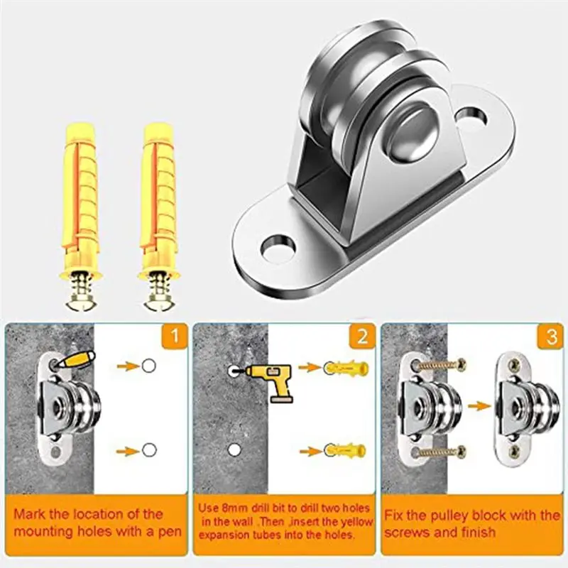 [B17B!】 Carbon Steel Pulley Block Small Pulley Block Silent Pulley Material Handling And DIY Set Moving 2PCS