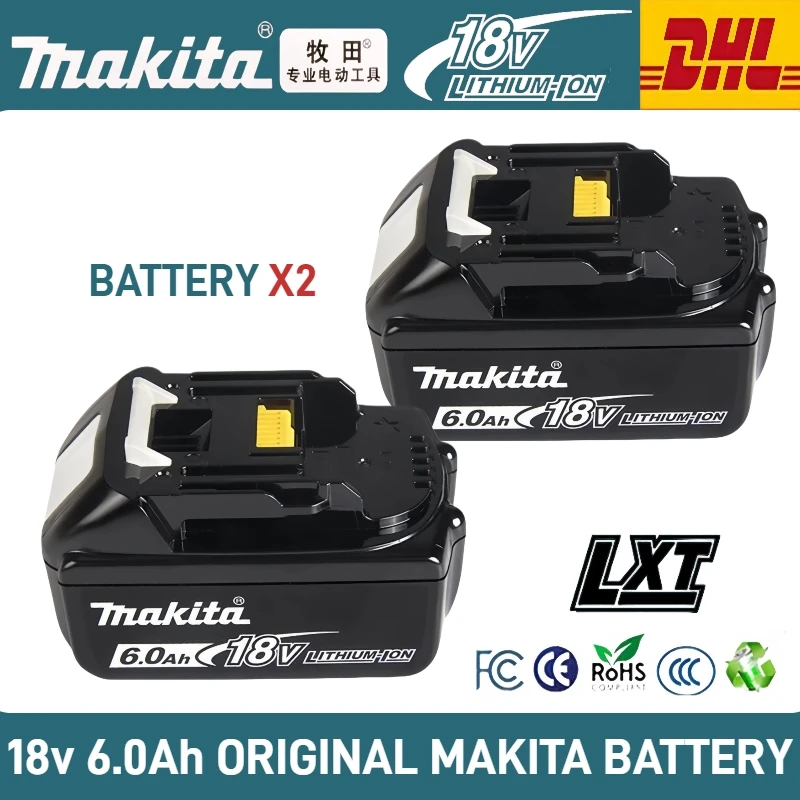 

18V 100% Original Makita 6Ah Rechargeable lithium ion Tool Battery,Cell With indicator ,for Makita BL1860B BL1850 BL1840 Battery