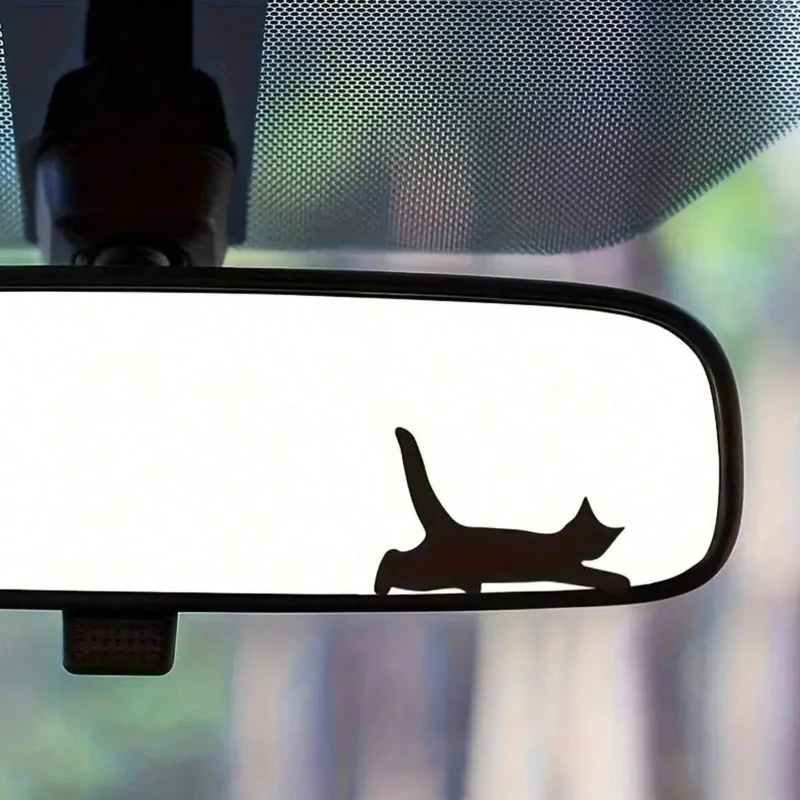 Cat Bumper Sticker - Concealed Sticker - Cute Elastic Cat Sticker Gift for Cars. Rearview Mirror Sticker - Car Accessory