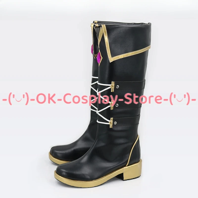 Anime Game Mysta Rias Cosplay PU Leather Shoes Halloween Carnival Christmas Party Boots Vtuber Luxiem Roleplay Prop Custom Made