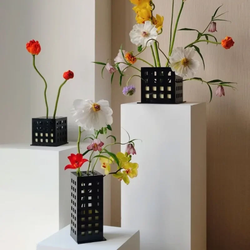 checkered flower ware, bedroom, living room entrance flower arrangement, desktop home decoration