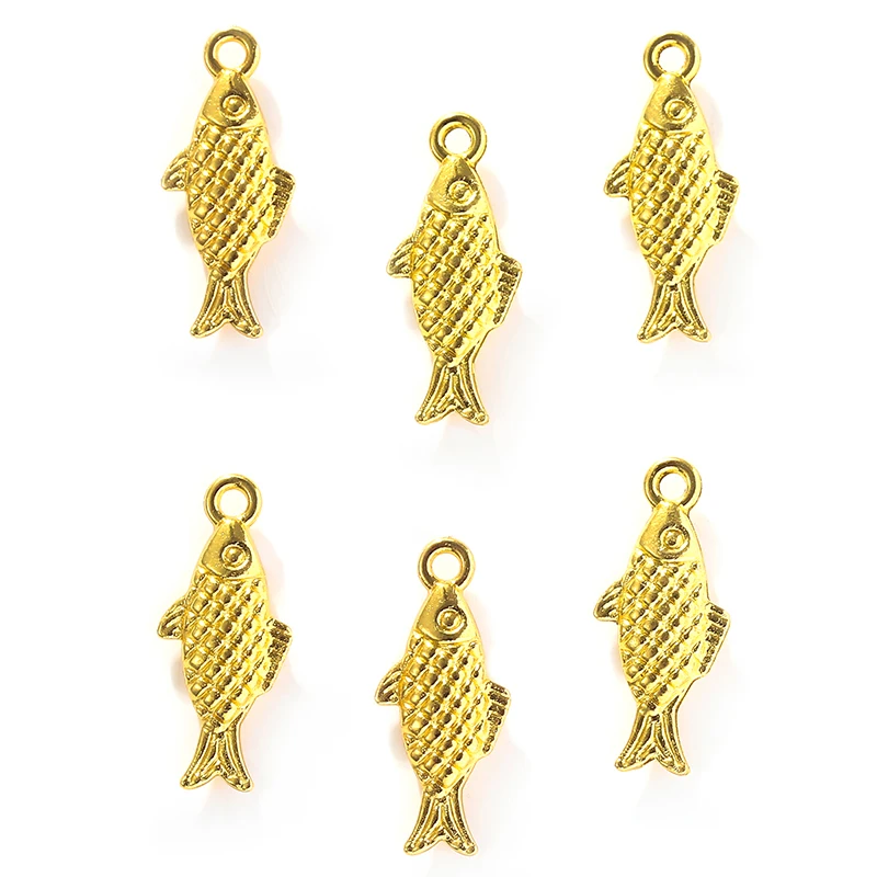 30pcs 5color Antique Sliver animal fish Charm DIY metal charms for jewelry making 20*9mm D705