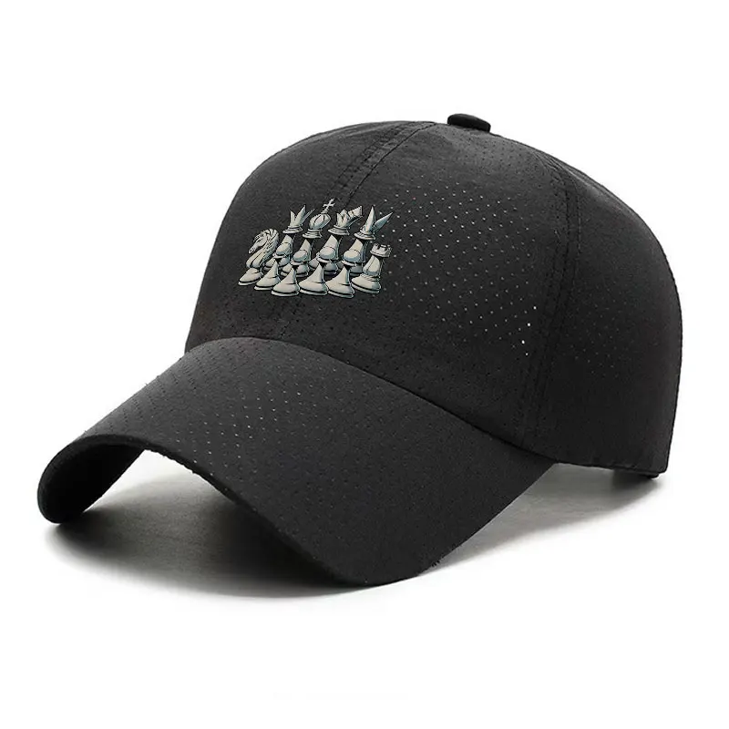 Chess Pieces Quick Dry Baseball Cap Adjustable Lightweight Curved Brim Breathable Sports Hat Unisex