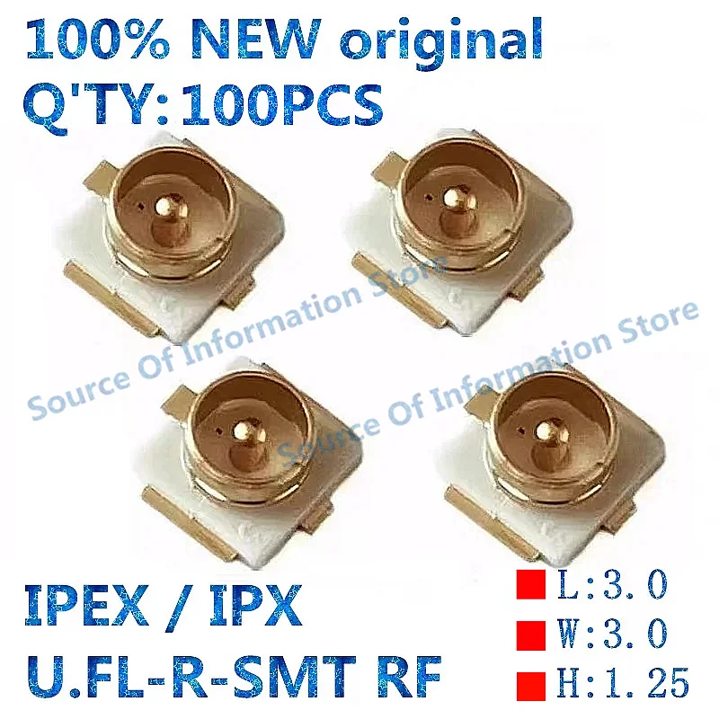 

100Pcs, UFL Seat IPEX / IPX Connector, RF Coaxial Connectors, Antenna, U.FL-R-SMT, 20279-001E