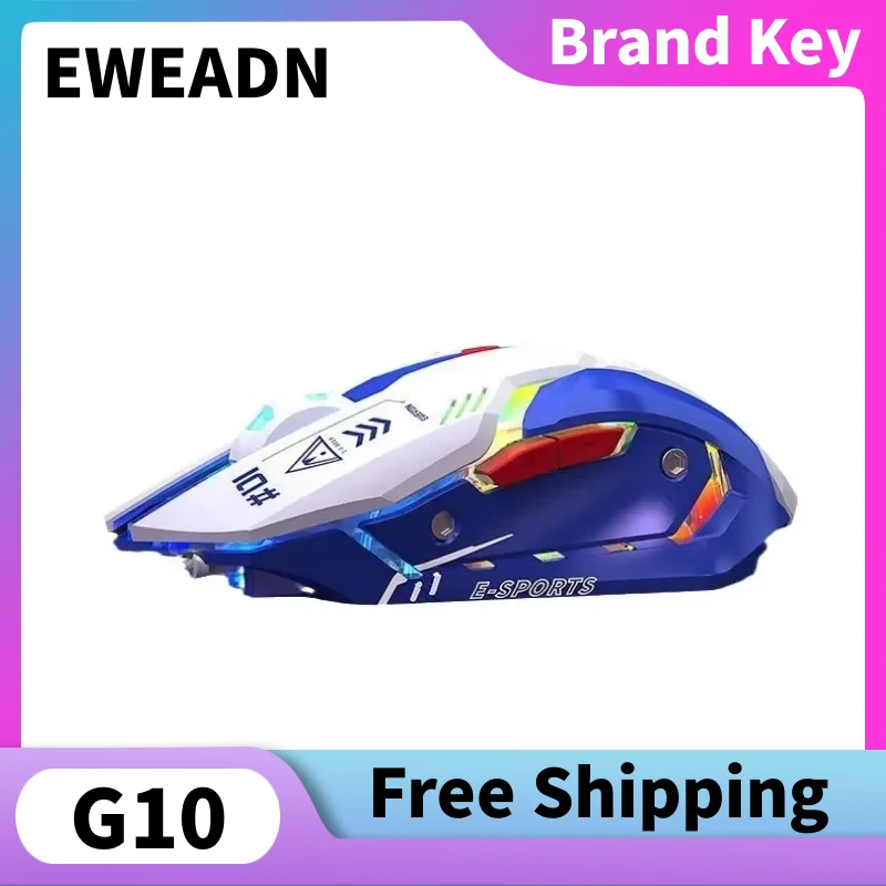 

EWEADN G10 Mech-style Wired Silent Mouse 2000-5000 DPI RGB Lighting Programmable Wired Office/ Gaming Mouse Computer Accessories