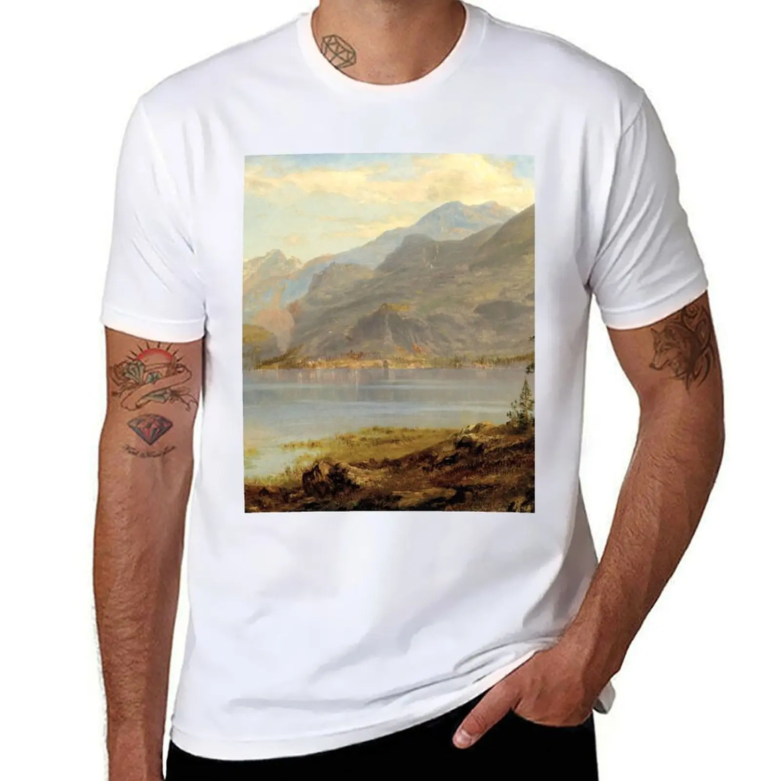 

Forest by Albert Bierstadt T-Shirt cotton t shirt pack man t shirt cotton T-Shirt
