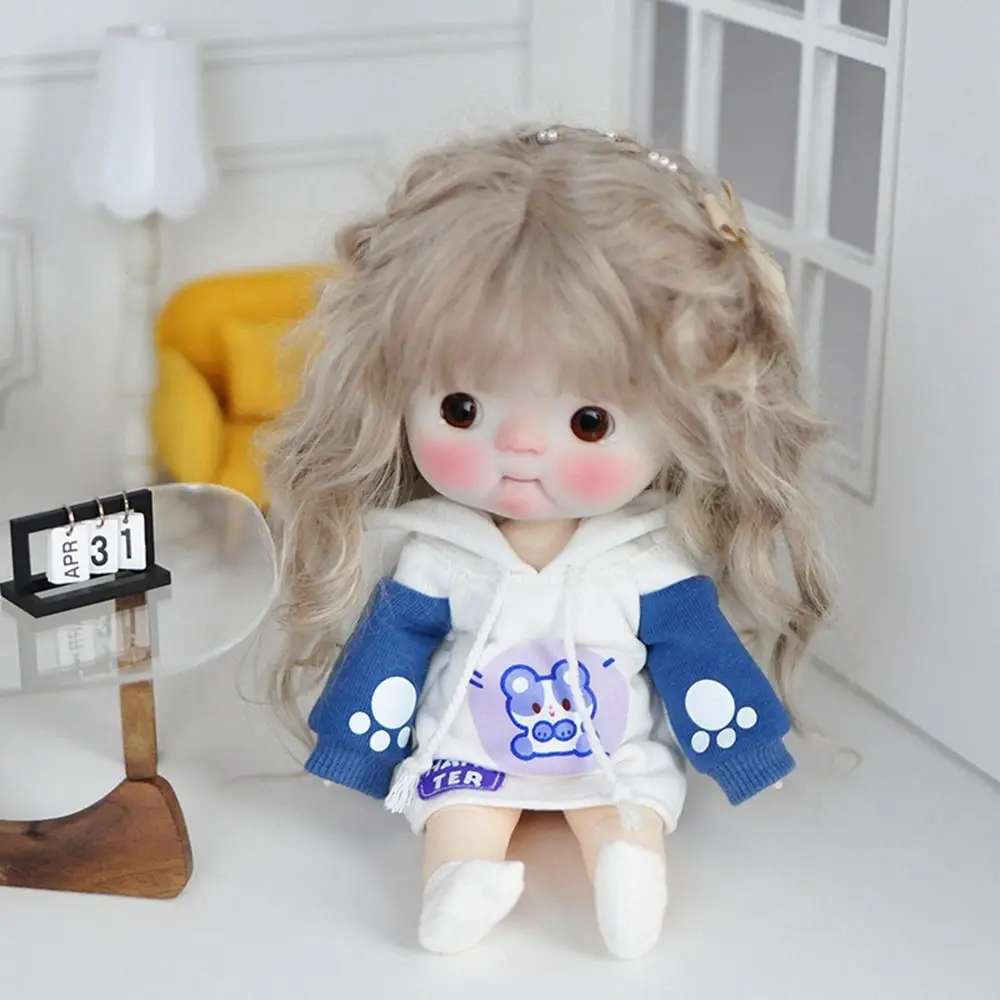 

Handmade Doll Cartoon Hoodies Cute Cotton Stuffed Casual Wear Tops Gift Dolls Clothes