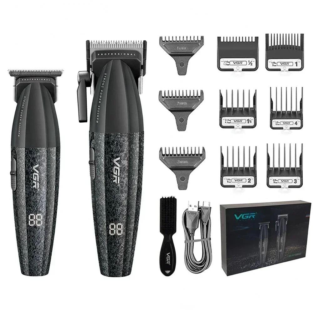 VGR Haarschneider Verbessert Professionelle Haarschneidemaschine Bester Kabelloser Haarschneider Bestseller Elektrische Haarschneidemaschine Schnäppchen 9000 U/min Einstellbar Haarschneider für Männer