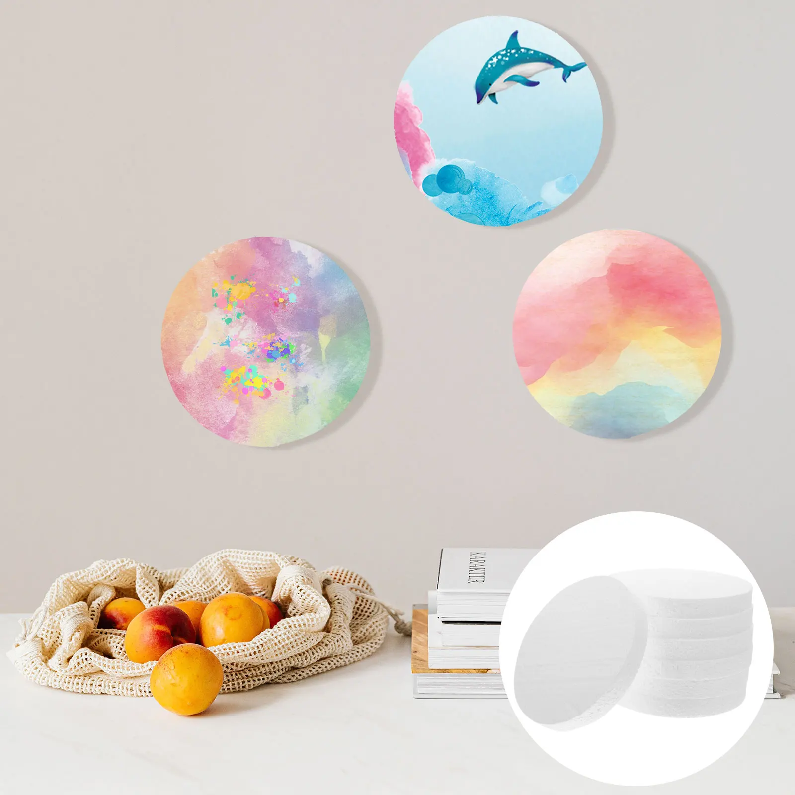 

16pcs White Foam Discs Cake Decorating Tray Plates Lightweight Reusable DIY Circle Round Disc Craft Supplies Foam Cake Prop