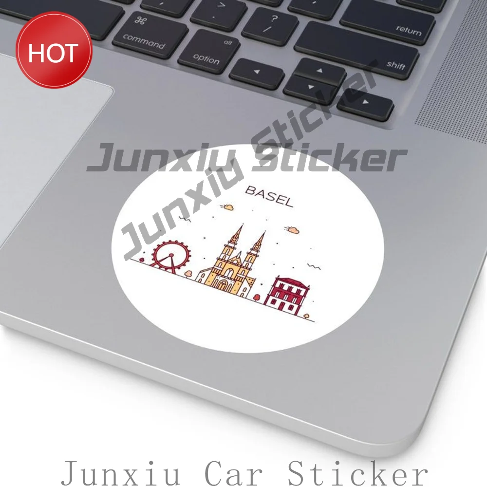 Basel Switzerland City Skyline Water Resistant PVC Vinyl Sticker For Bumper And Laptop Travel Souvenir Decoration Decal
