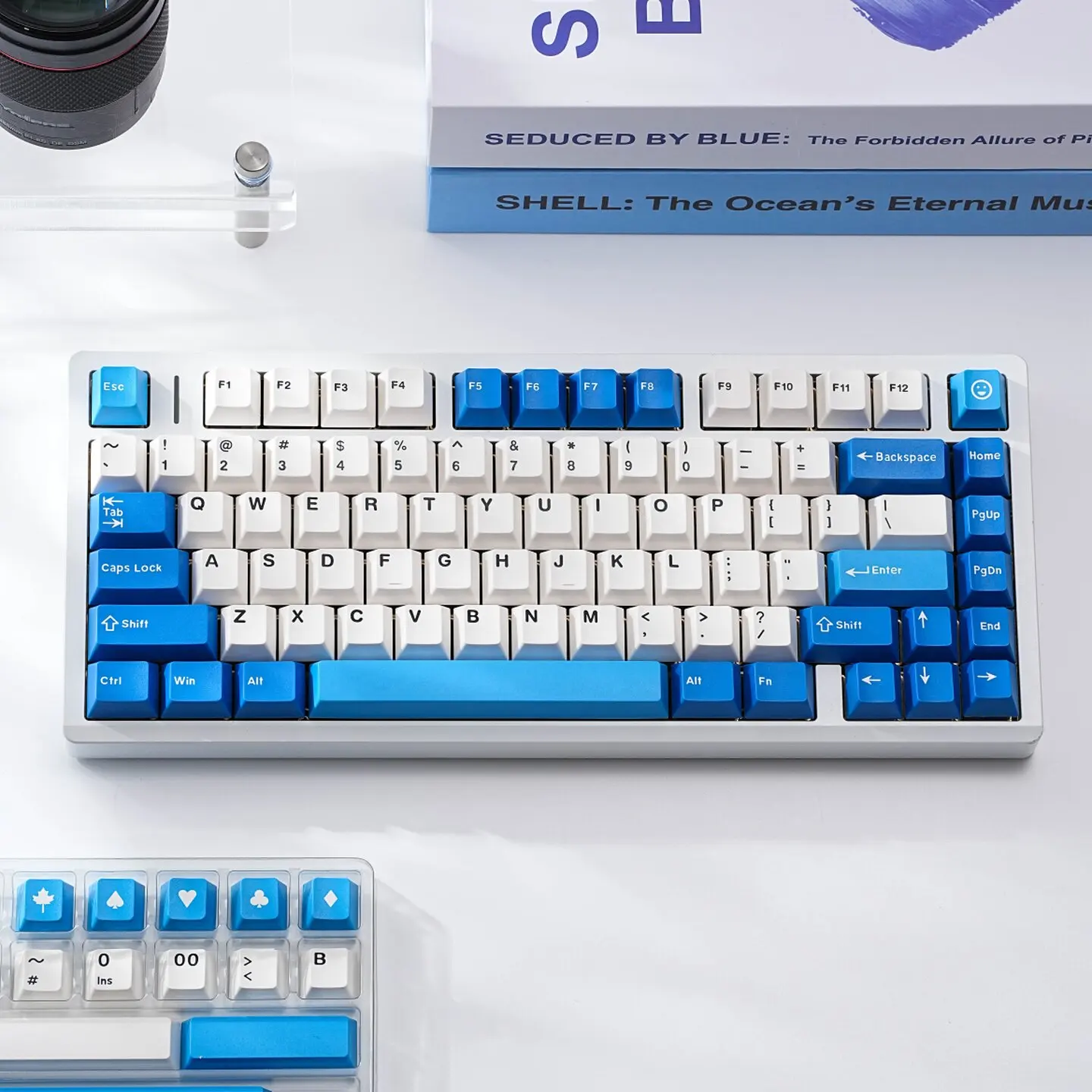 GMK Evil Eye Theme Keycaps Cherry Profile PBT Double‑shot Keycaps Blue White Custom Keycap Set For MX Mechanical Keyboard EV63