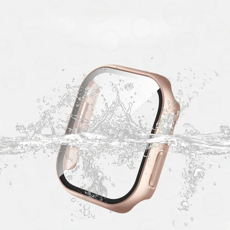 3 قطعة زجاج + غطاء لساعة أبل 46-42-44-40-45-41 مللي متر واقي للشاشة المصد iwatch سلسلة 11 10 9 8 7 6 5 4 SE اكسسوارات