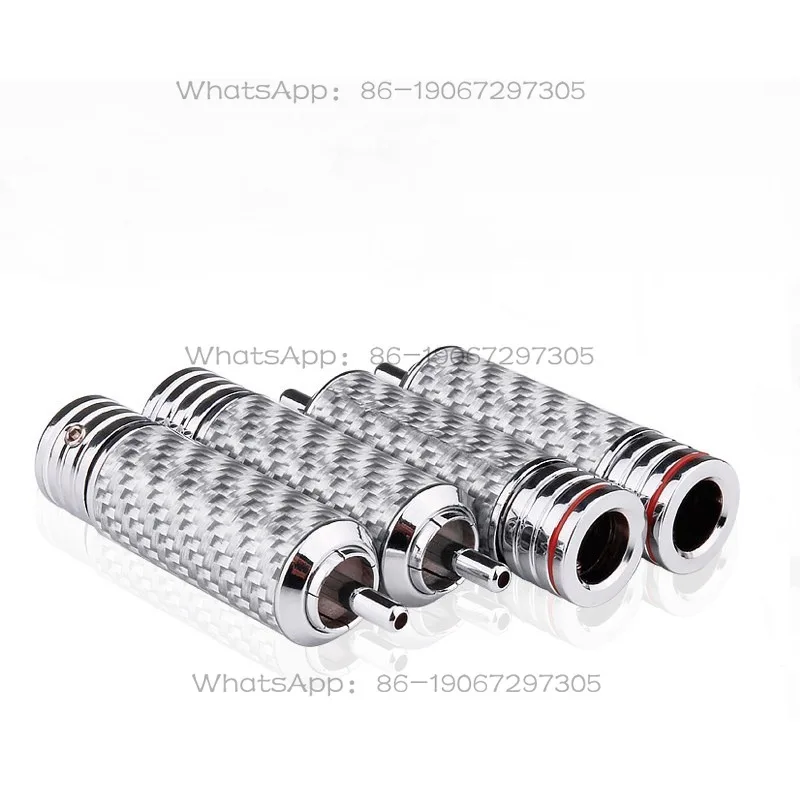 Carbon Fiber Single Crystal Copper Rhodium Plated White Gold Lotus Plug Hollow Audio Signal Terminal