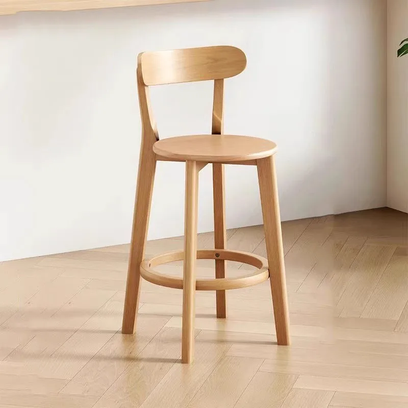 

Wood With Back Bar Chairs Counter Beach Fishing Minimalist Nordic Bar Stools Kitchen Restaurant Chaise Lounge Suite Furniture