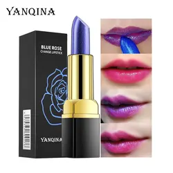 Lápiz labial que cambia de Color azul, bálsamo labial mágico que cambia de temperatura, brillo de labios cremoso rojo, Base impermeable, maquillaje, palo cosmético de belleza